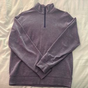 Vineyard Vines Womens Cotton Quarter-Zip, Purple Small